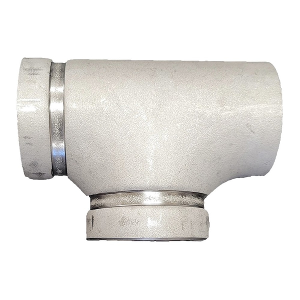 Industrial Choice Groove Tee Fitting, Schedule 10, 12 in, Stainless Steel GVW-T-12-G-W-G-S10S4 - main